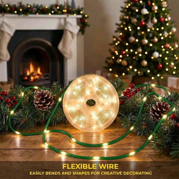 Shatchi 500 LED Green Cable String Light with Warm White Effect - 10cm x 15cm x 15cm - Warm white - Garden