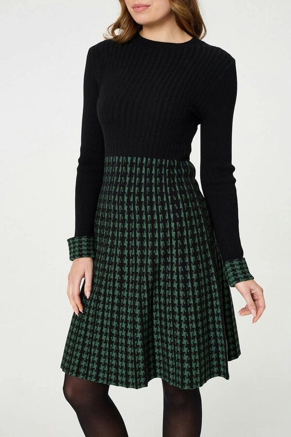 Izabel London Printed Colour Block Knit Dress