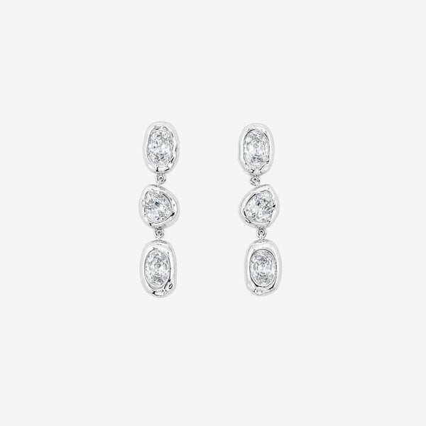 Uchi & Soto Enso Layered Silver Stone Earrings
