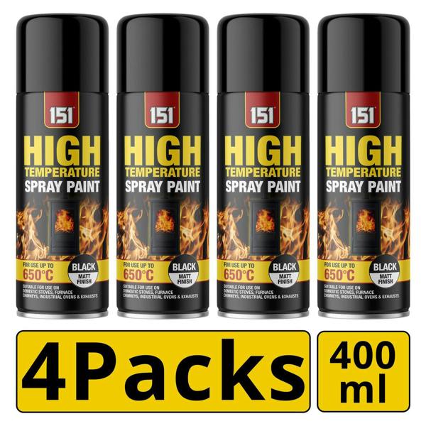 151 4X 151 Matt Black High Temp Spray Paint 400ml