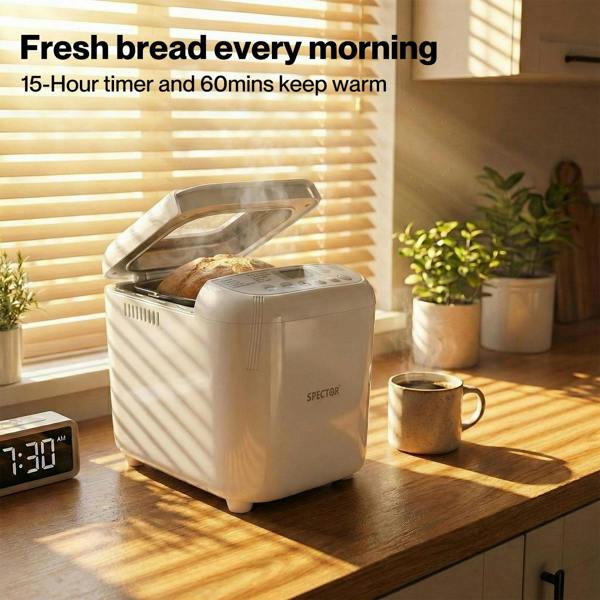 Spector Automatic Bread Maker Machine 2LB 19 in 1 600W Non Stick Stainless Steel