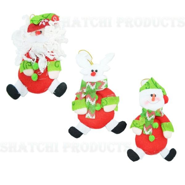 3 Handmade Novelty Teddy Christmas Tree Hanging Decorations, Soft Foam Festive Display Ornaments for Home and Seasonal Styling image 1