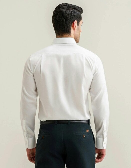 Men's Luxury Off White Twill Shirt
