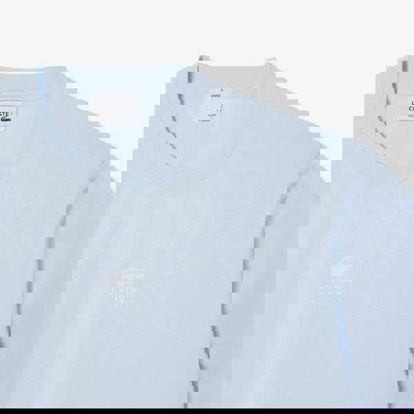 Lacoste Unisex Adult Printed Signature Cotton T-Shirt - Blue - 