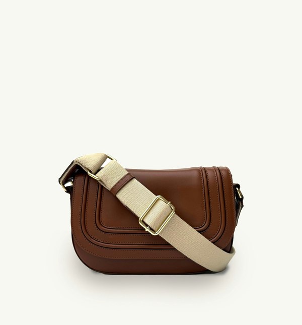 Apatchy London The Mimi Midi Tan Leather Bag