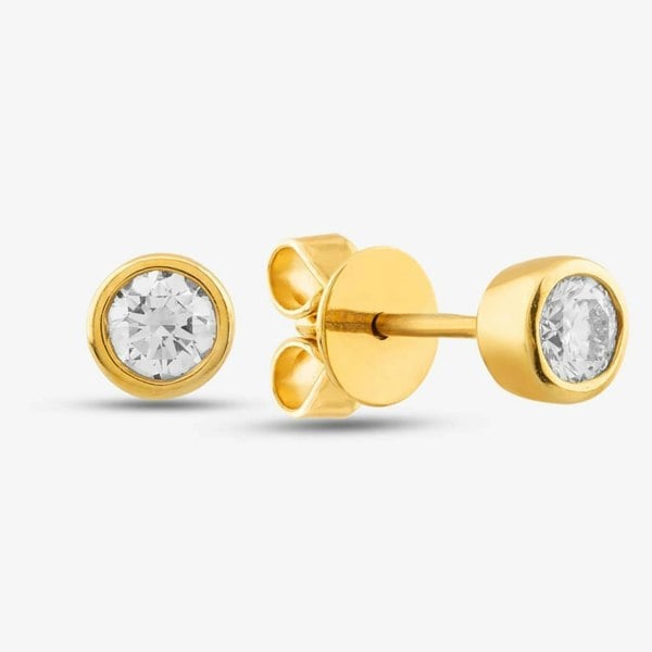 T. H. Baker 14ct Yellow Gold 0.40ct Brilliant Cut Diamond Stud Earrings ED39107KY14DD (X2)