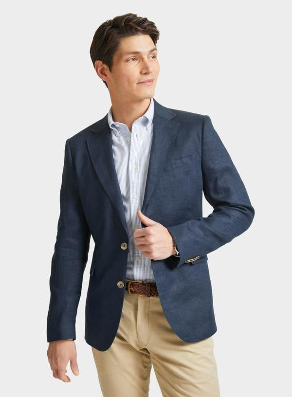 Linen Blazer - Navy
