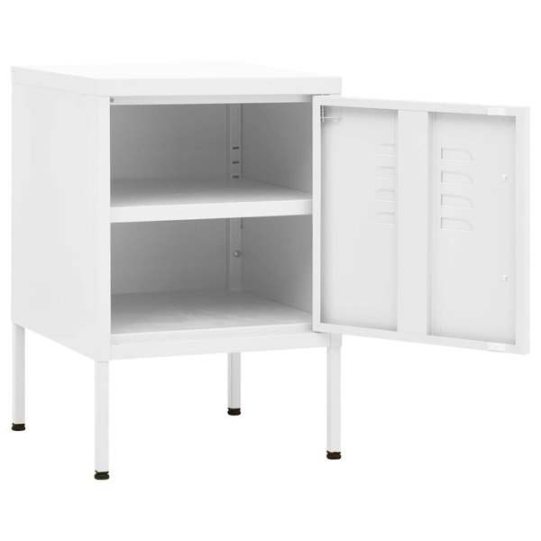 Berkfield Nightstand White 35x35x51 cm Steel