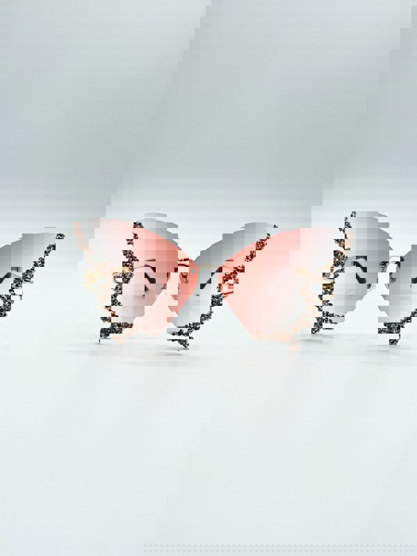 SVNX Butterfly Lens with Crystal Detail in Gradient Pink