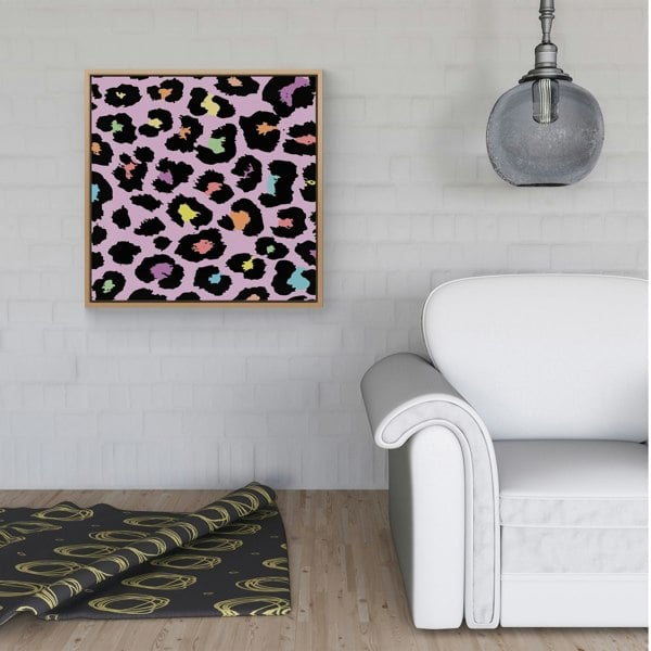 Warren Reed Pink Leopard Print Framed Canvas