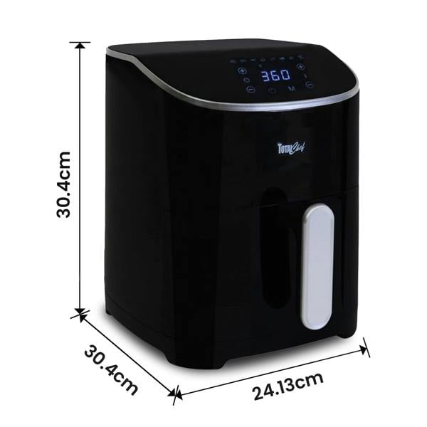 Total Chef 4.8L Electric Air Fryer Digital Touchscreen Controls 8 Cooking Presets Programmable Timer