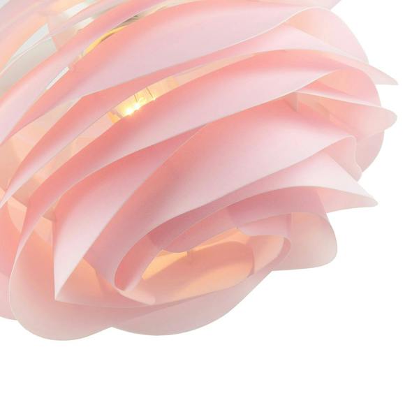 Modern Pink Wavy Rippled Pendant Ceiling Light Shade for Bedroom etc Image 5