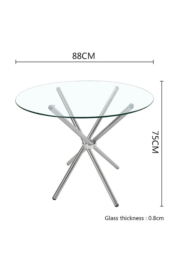 Living and Home 5pcs Dining Table Set of 4 Modern Faux Leather Dining Chairs and Tempered Glass Table