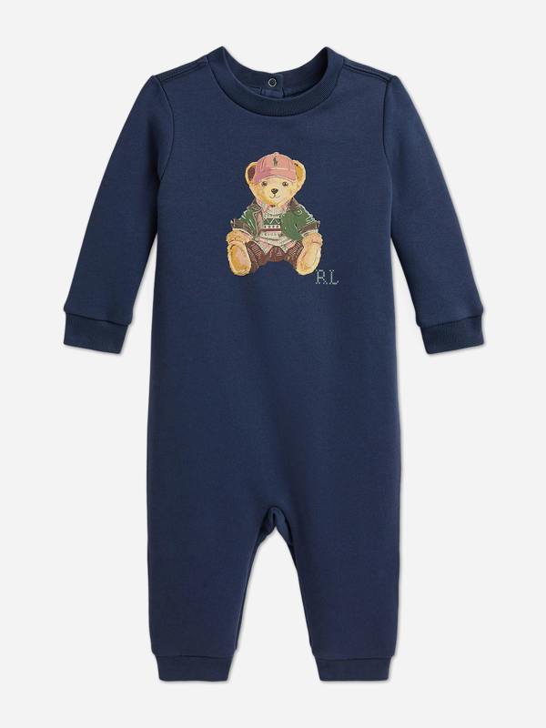 Ralph Lauren Kids Ralph Lauren Baby Boys Polo Bear Romper in Navy