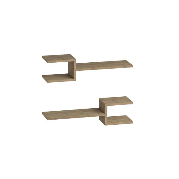 Decortie Fork Modern Wall Mounted Floating Shelf Unique Design Set 2 Piece Shelf 75cm