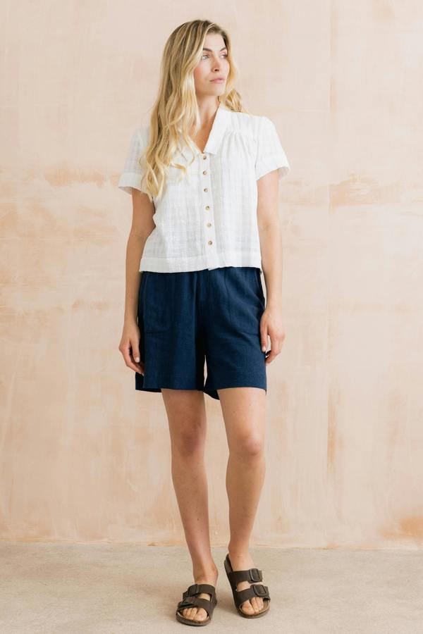 Lily & Me Naomi Linen Blend Belted Shorts