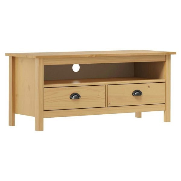 Berkfield TV Cabinet Hill Honey Brown 110x40x47 cm Solid Pine Wood