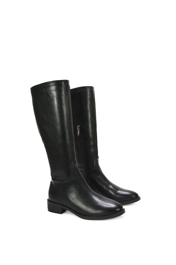 XY LONDON Low Block Heel Knee High Riding Boots