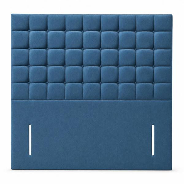 Great British Beds Small Cube Headboard - Blue Plush