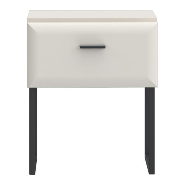 Furniture To Go Akihisa Bedside Table with Drawer and Metal Legs in Sand