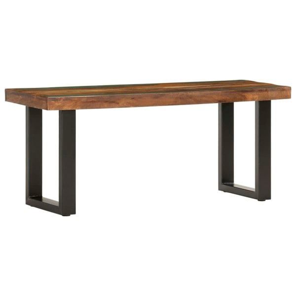Berkfield Bench 110 cm Solid Reclaimed Wood and Steel