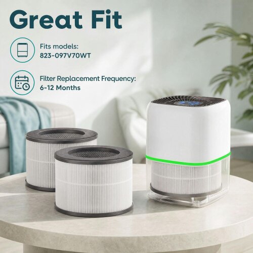 HOMCOM H13 True HEPA Replacement Filter for Air Purifier (823-097), 2 Pack
