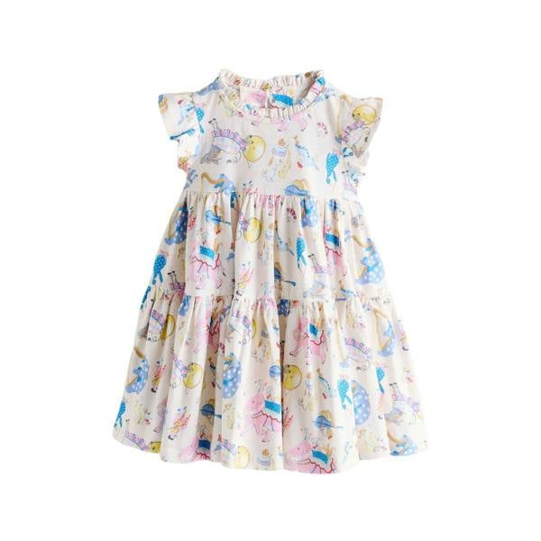 Cath Kidston Girls Animals Jersey Dress - Cream - 