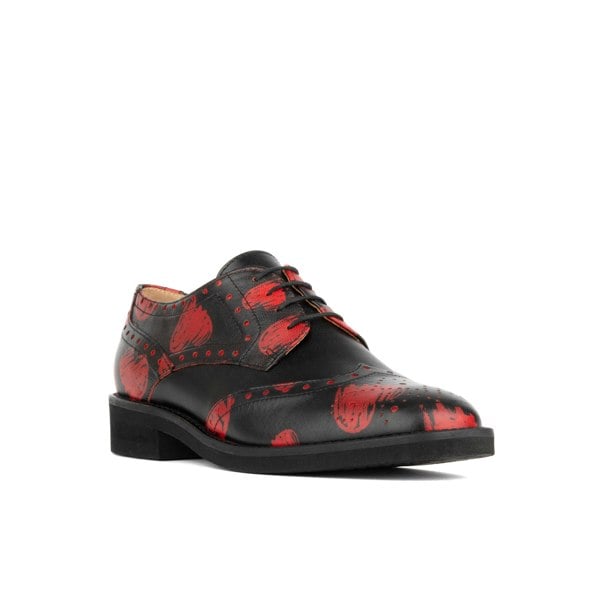 Embassy London Eton - Lovehearts - Women's square toe leather lace-up with love hearts