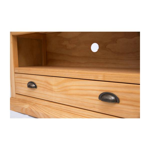 Cabinet Bits Lucca Waxed 1 Drawer TV Cabinet Brass Cup Handle