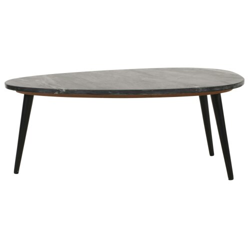 Wyld Haus Alabama Black Marble Top Coffee Table With Metal Legs