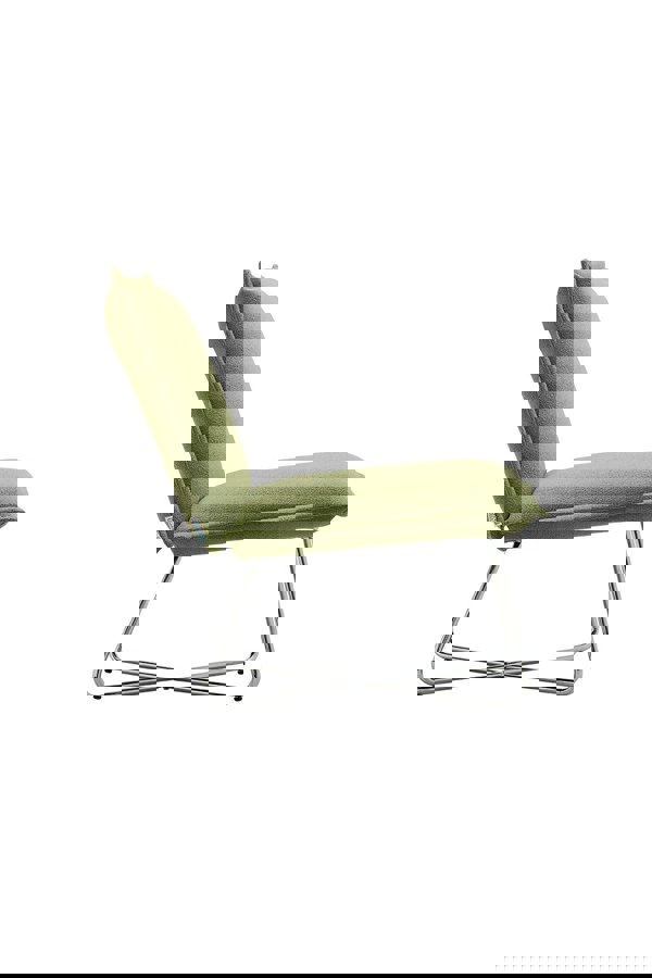 Living and Home Modern Linen Accent Chair with Metal Base