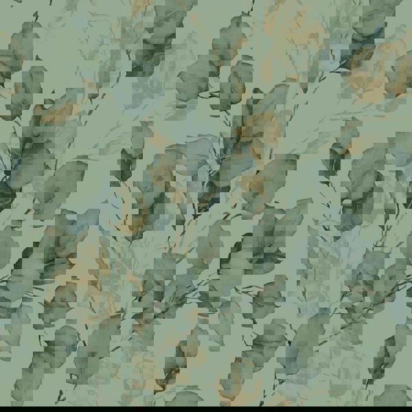 World Of Wallpaper Eucalyptus Wallpaper - Green/Gold - 