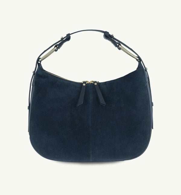 Apatchy London The Charlie Navy Suede Bag