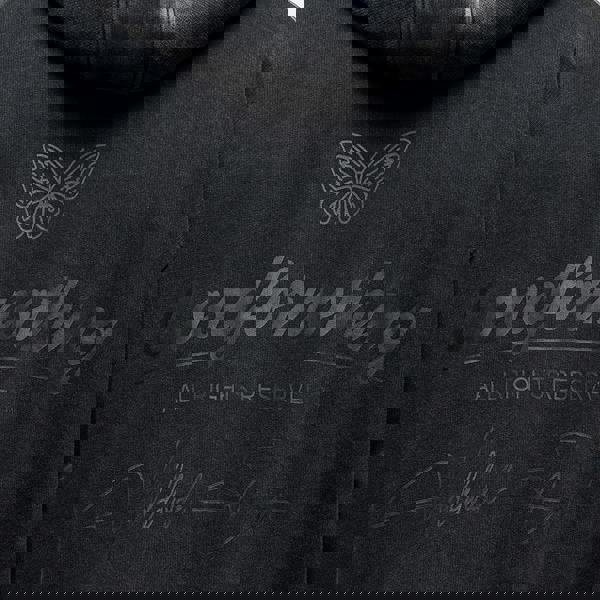 Good For Nothing Black Oversized Graphic Back Print Overhead Hoody - Black Image 5