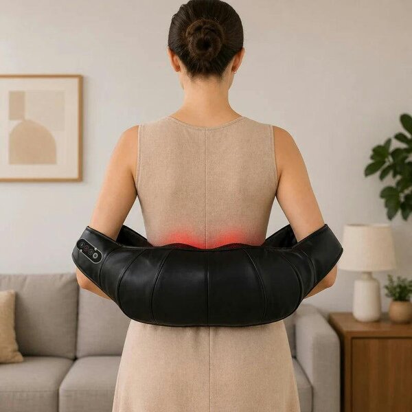 Neck and Shoulder Massager with Heat, Deep Tissue Shiatsu 3D Kneading Massager for Neck, Back, Waist, Foot and Leg
