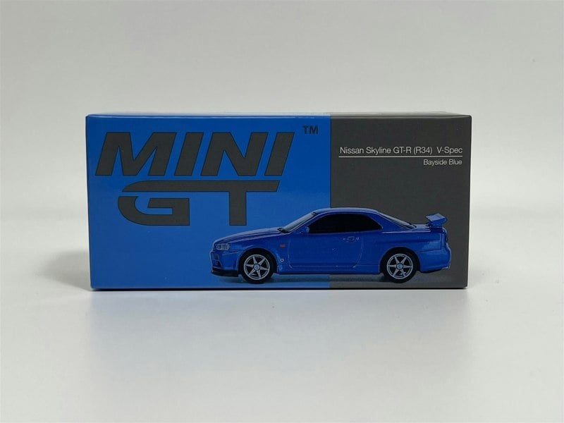 Mini GT Nissan Skyline GTR R34 V Spec Bayside Blue RHD 1:64 Mini GT MGT00759R