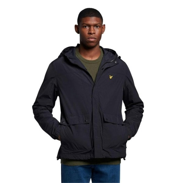 Lyle & Scott Branded Hooded Parka Jacket - Black