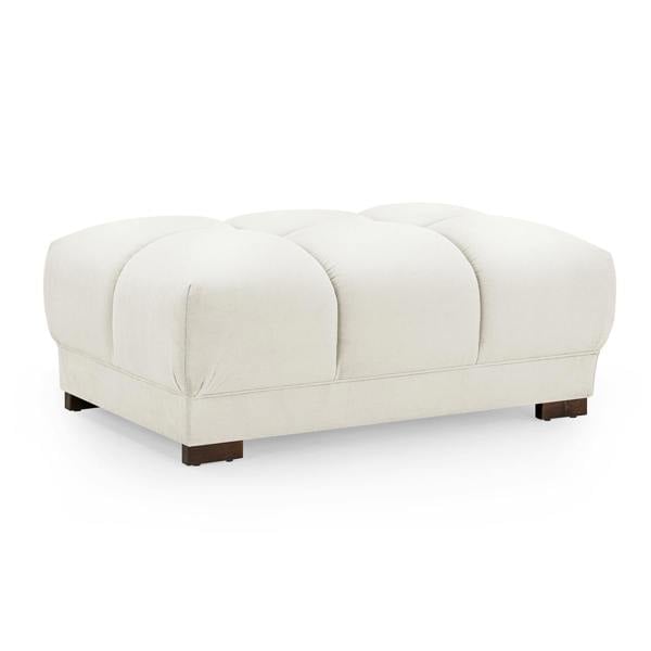 Furnishings For Less Zura Plush Velvet Large Footstool Sofa Accessory | Cream, Grey or Mocha
