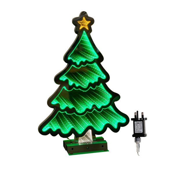Samuel Alexander 40cm Infinity Standing Christmas Tree with Metal Base and Green LEDs