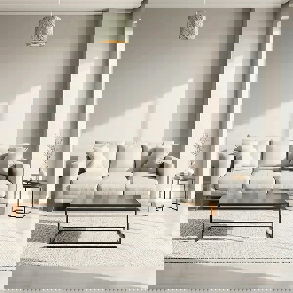 Modern Textured Silver and Gold Jacquard Lamp Shade with Wavy Design Image 5