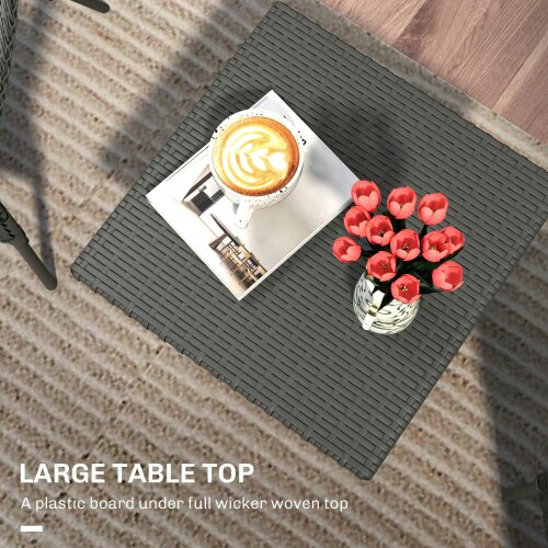 Wyld Haus Nari Grey Rattan Outdoor Side Table With Woven Top