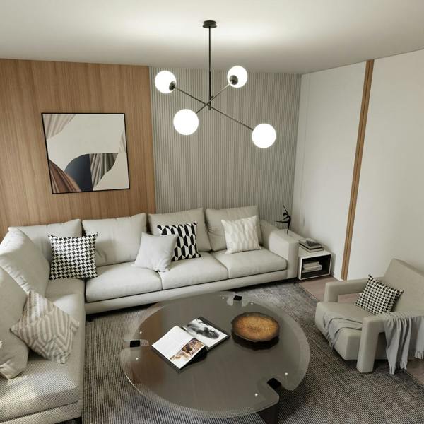 Emibig LINEAR Pendant lamp 4 x E14 Black with White Shade