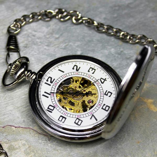 Personalised Silver Classic Pocket Watch