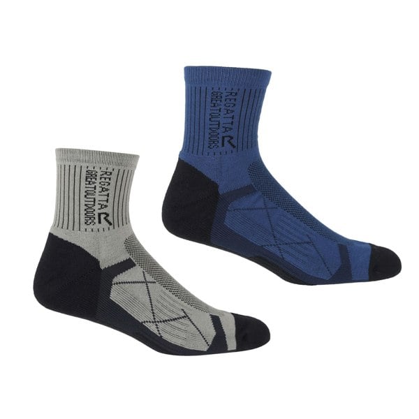 Regatta Mens Active Outdoor Socks (Pack of 2) - Navy/Dark Steel