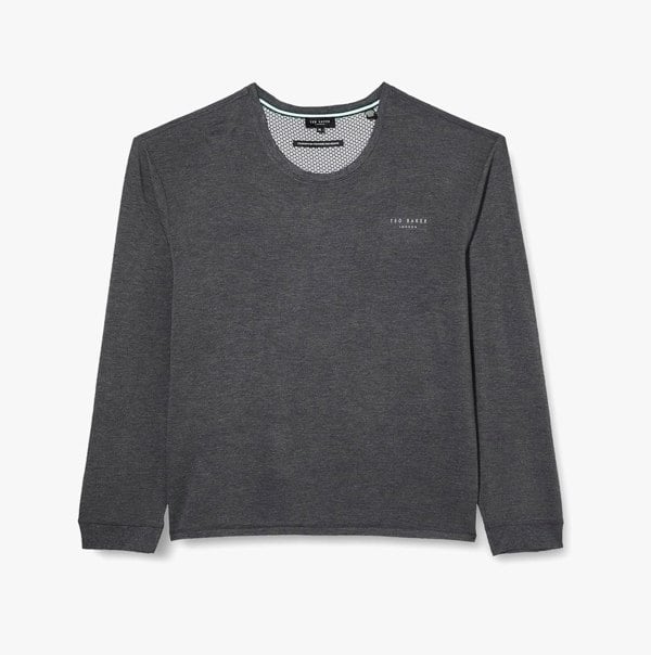Ted Baker SUPER SOFT Long Sleeve Top Mens Dark Grey