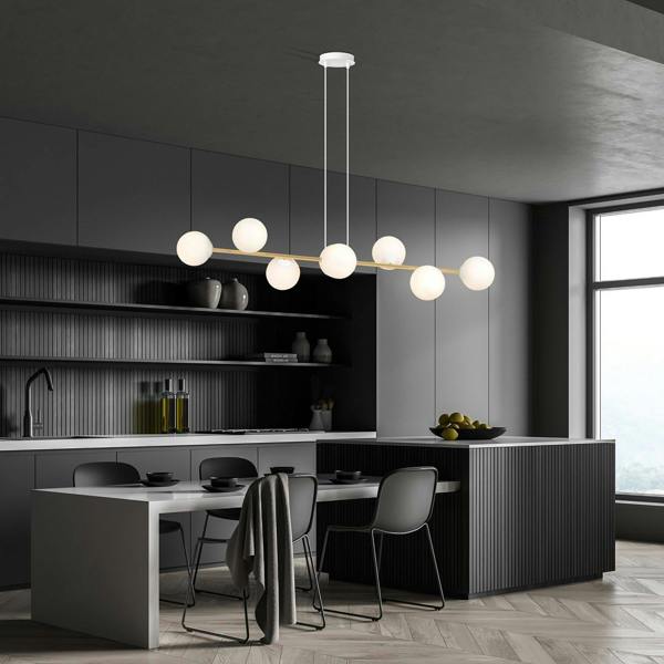 Emibig GRAVITY  Pendant lamp 8 x E14 White, Gold with White Shade
