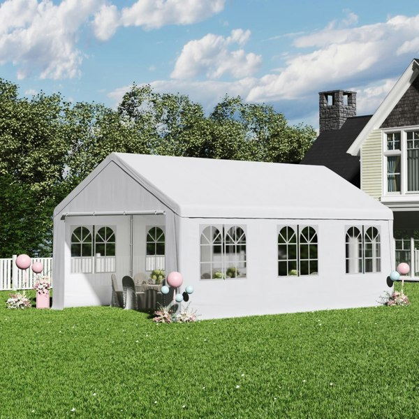 4*6m/4*8m Garden Party Tent with Removable Sidewalls and Doors Living and Home