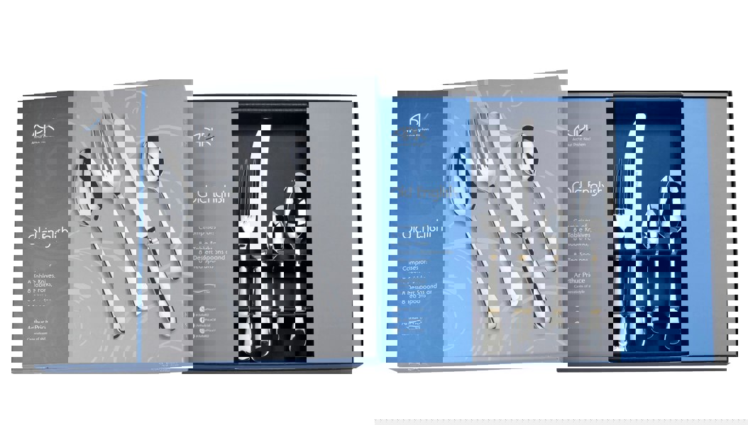 Arthur Price Kitchen Old English stainless steel 32 piece 8 person gift boxed cutlery set