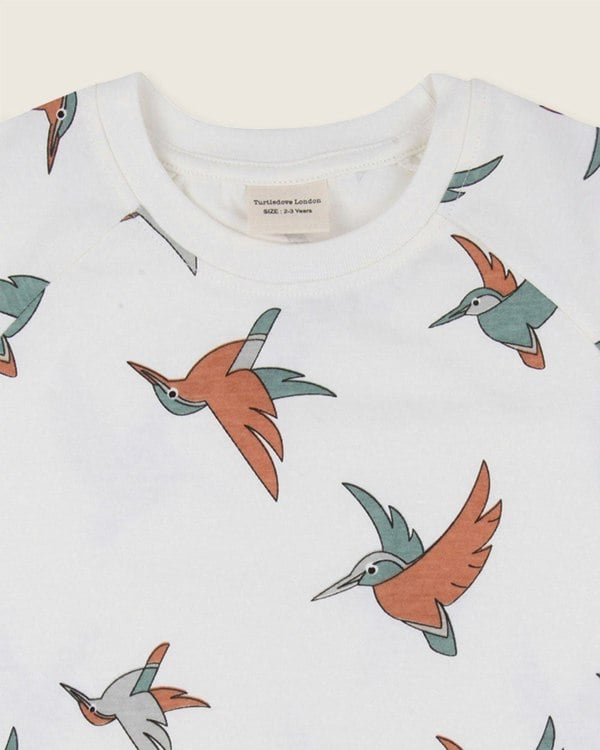 organic cotton White Birdsong Print T-Shirt - image 3