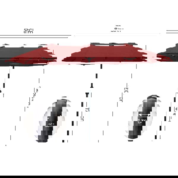 Mountview Large Parasol Patio Umbrella Outdoor Garden Pool Sunshade Double-Sided